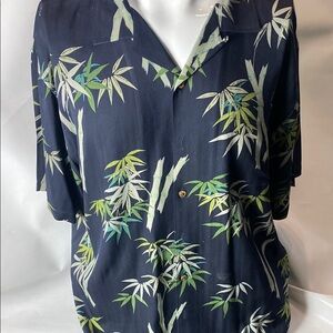 Hilo Hattie Tropical Blue and Green Casual Shirt